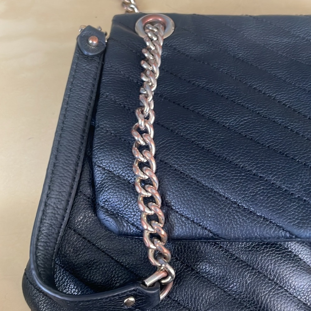 Rebecca Minckoff Edie Chevron Black Leather Quilted bag - well loved condition - Picture 3 of 8